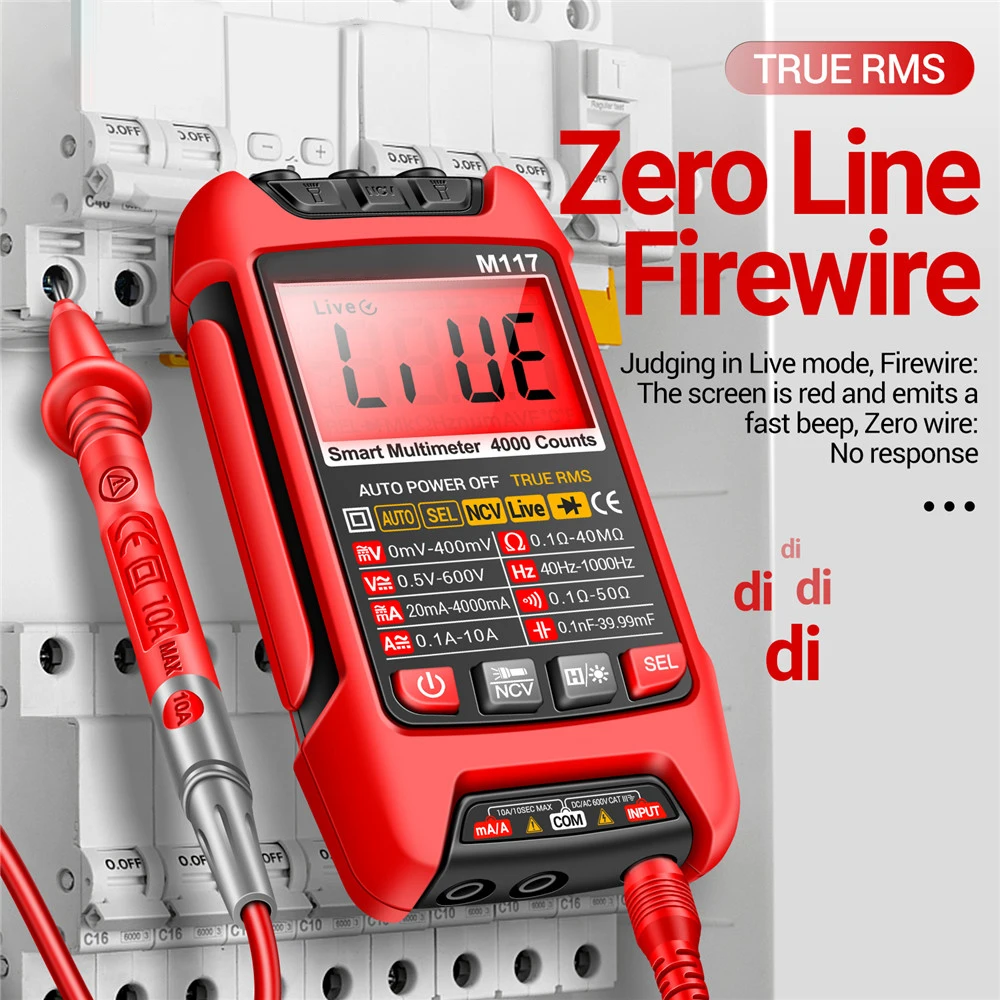 M117 4000Max licznik multimetrów cyfrowy wysokiej precyzji wielofunkcyjny inteligentny miernik przeciwdziałający konserwacji
