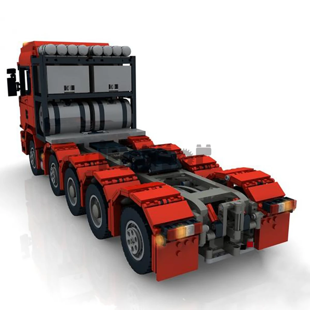 Moc-37157 Scania รถบรรทุกวิศวกรรม10x4 3958ชิ้นคำอธิบายทางอิเล็กทรอนิกส์ตัวต่อประกอบเทคโนโลยี