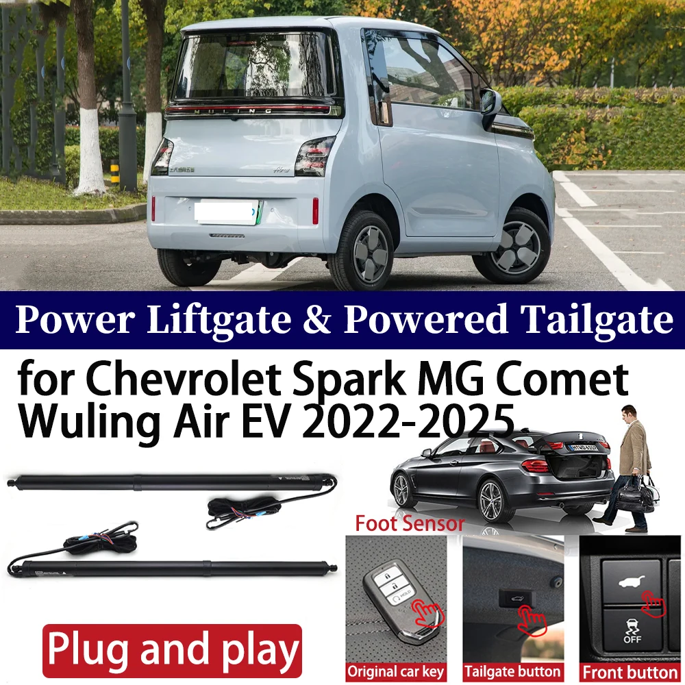 ZhuCamX لسيارة شيفروليه سبارك MG Comet Wuling Air EV 2022-2025 بوابة رفع كهربائية أوتوماتيكية بنقرة واحدة باب خلفي يعمل بالمركبة #1