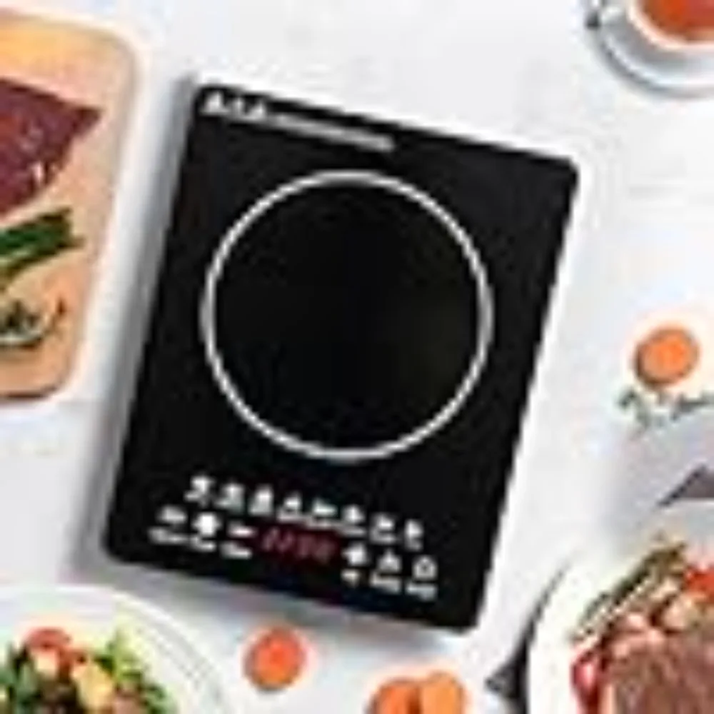 

Portable Induction Burner, 110v 750w Commercial Hot Plate Cooker W/ LED Display Screen, 140-464℉ Adjustable Temp & Timer