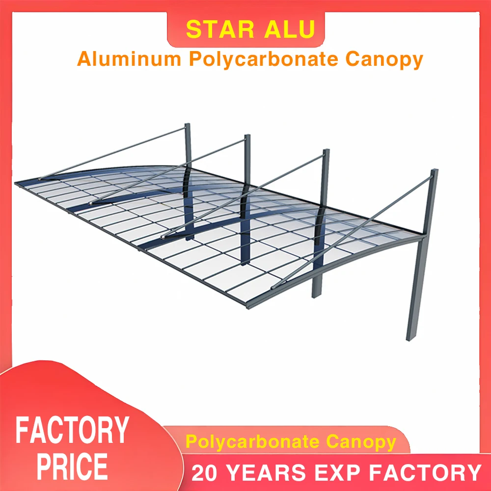 Custom Size Polycarbonate Window Awning – UV Resistant & Waterproof Aluminum Canopy for Front Door, Balcony or Patio Shade