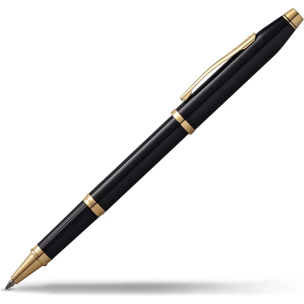 penna-roller-ricaricabile-di-lusso-a-punta-media-con-inchiostro-nero-design-nero-e-oro-in-una-confezione-regalo