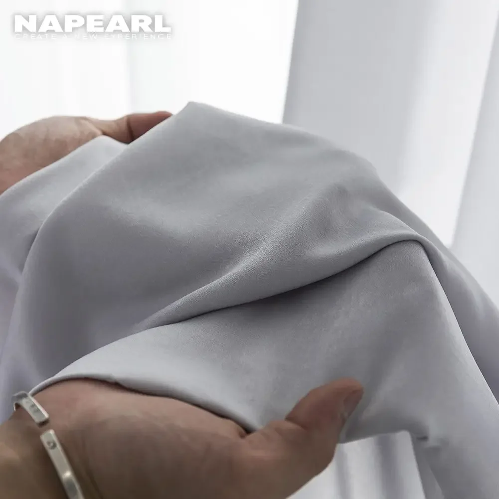 NAPEARL Gray/White Sheer Curtains For Living Room Tulle Curtain Bedroom Window Treatment Finished Voile Drape Decoration