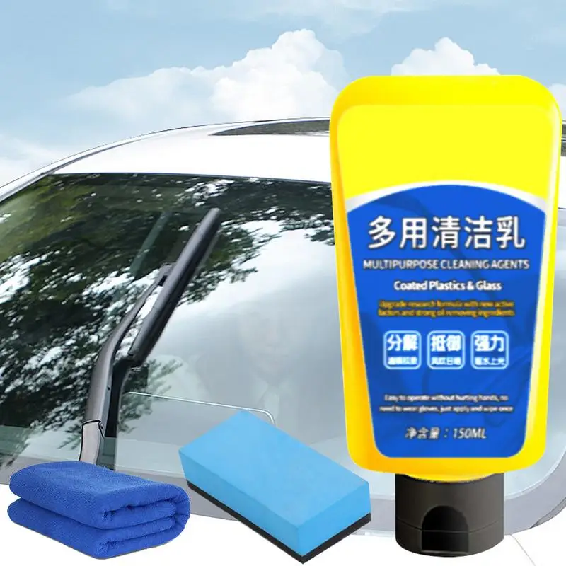 Glass Oil Film Remover Powerful Car Window Cleaner Glass Film Removal Cream Effective Glass Water Remover Car Glass Cleaner For