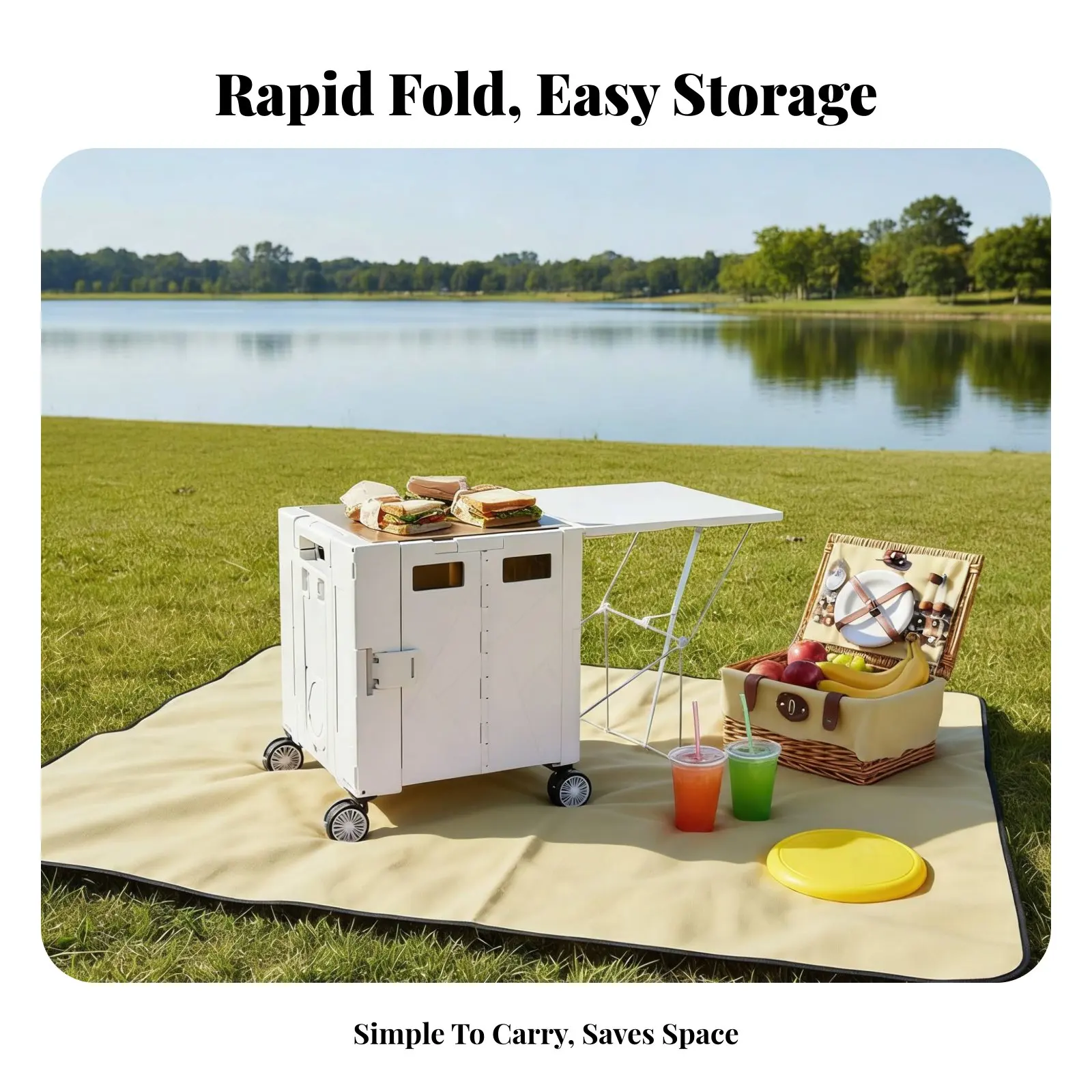 

Складная тележка-ящик на колесах с телескопической ручкой, легкая, для кемпинга, пожилых людей, активного отдыха, школы