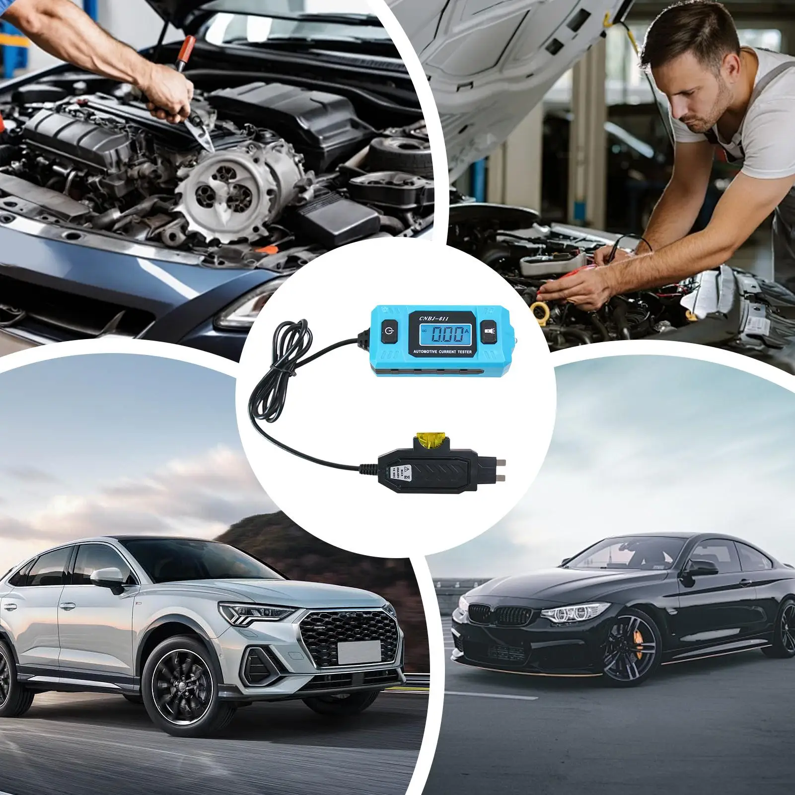 Penguji Sirkuit Penguji Arus Portabel Presisi Tinggi Penguji Daya Probe Kesalahan untuk Kendaraan Personel Perbaikan Profesional