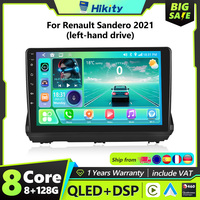 Hikity 8 Core Qualcomm Snapdragon Carplay Android Car Radio for For Renault Sandero 2021 FM RDS WIFI GPS 2din autoradio Stereo