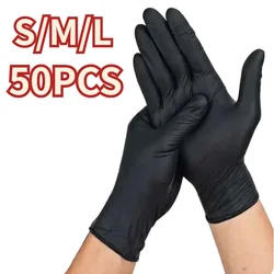 50pcs Multifunctional Disposable PVC Black Nitrile Gloves Perfect For Car Repair Food Prep Hair Dyeing Gardening Pet Care