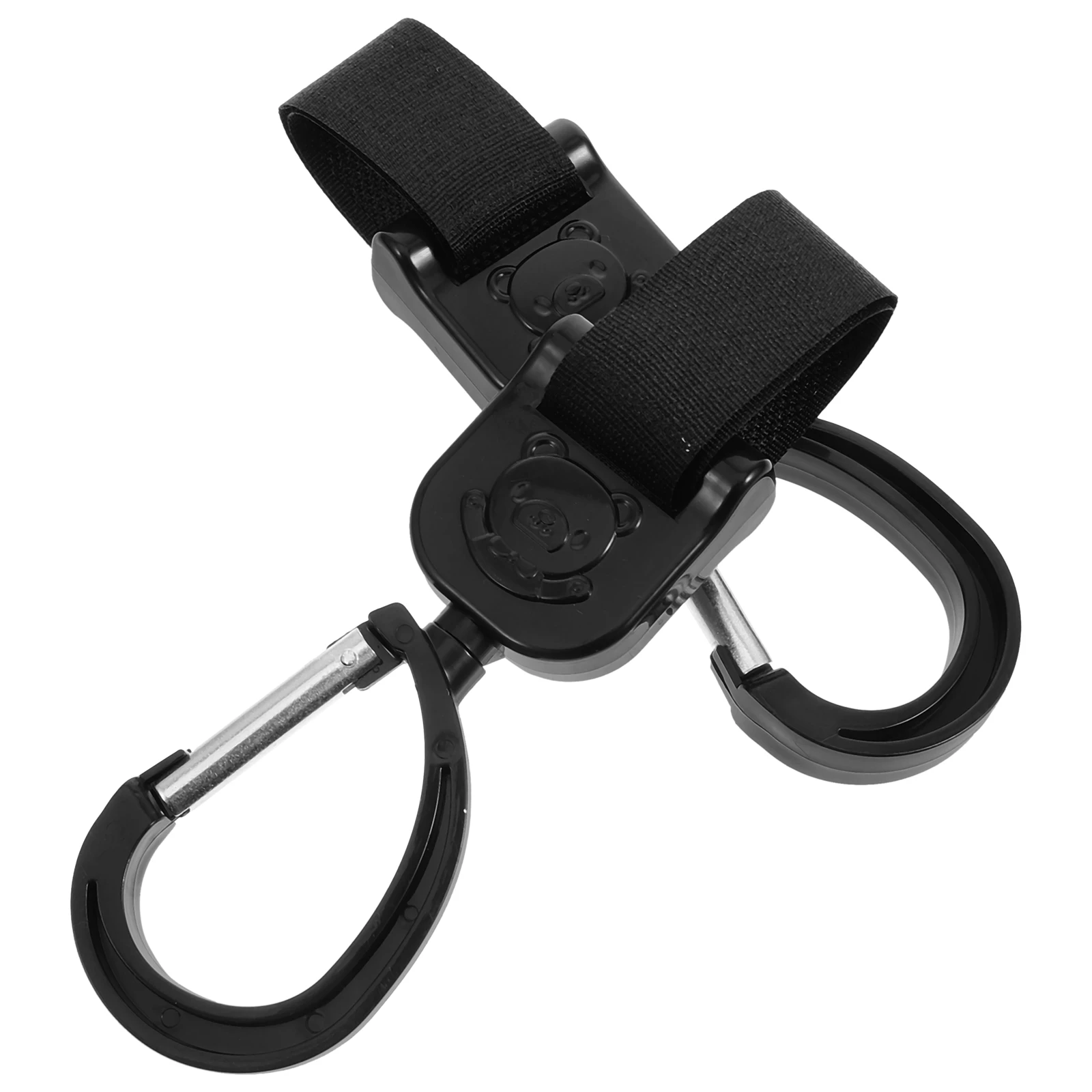 

2 pcs Rotating Stroller Hooks 360Degree Universal Buggy Hooks for Bags Shopping Diaper Portable Lightweight Black