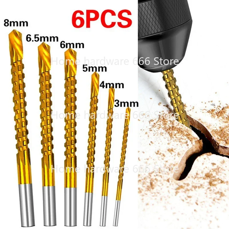 6 Pcs Cobalt Drill Bit Set Spiral Screw Metric CompositeTap Twist  for Cutting Polishing