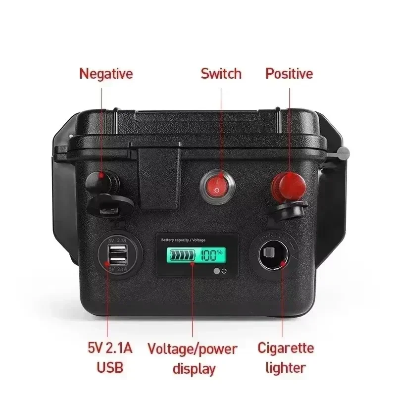 12V 100AH ​​200AH Large Capacity LIFEPO4 Lithium Iron Phosphate Battery Suitable for Inverter Hernia Light Outdoor Golf Cart