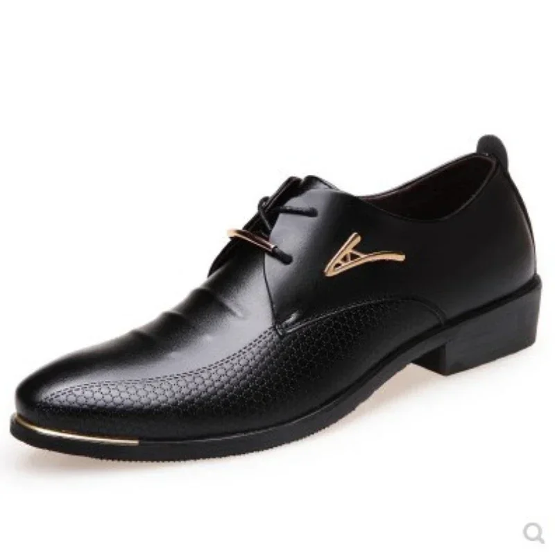 Zapatos de cuero para hombre, zapatos informales con cordones, vestido de negocios, zapatos para hombre, transpirables, resistentes al desgaste para