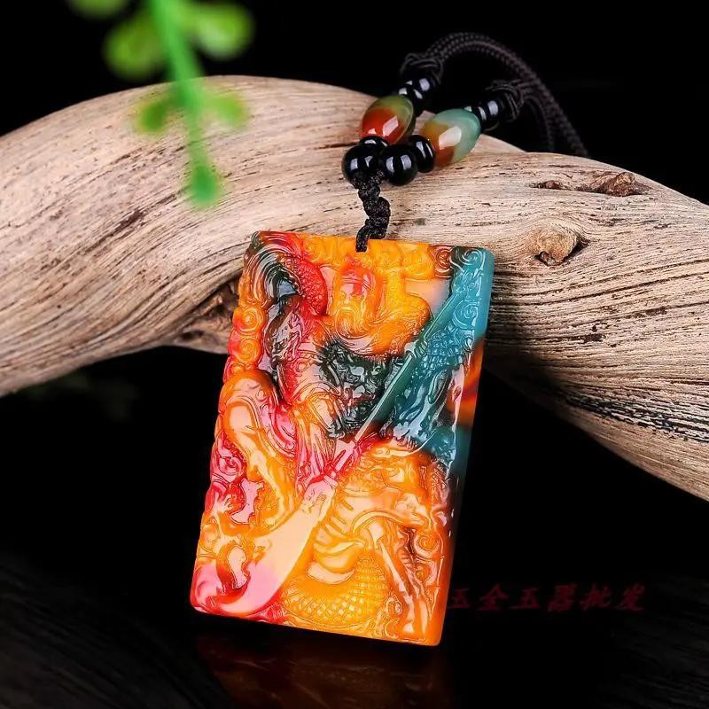 

Hetian Jade Caiyu Guan Gong кулон God of Fortune мужской кулон Guan Erye нефритовый кулон властное ожерелье Guan Gong