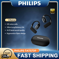 Choice Philips TAT5739 Bluetooth 5.4 Headset Wireless Ear Hook Non in-Ear Rotatable Headphones Open Air Waterproof Sport Earbuds