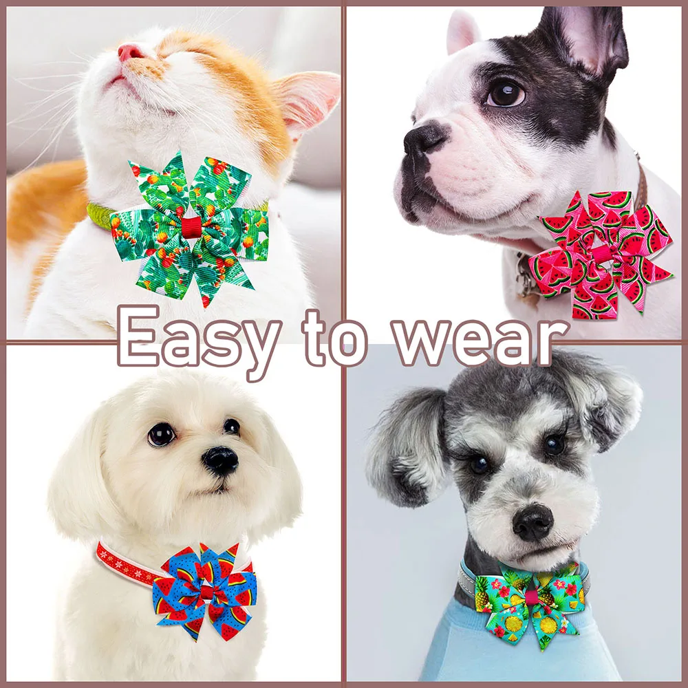 Flower-Collar For Dog Collar Accessories Movable Samll Dog Bow Tie Dogs Pets Grooming Bows For Dog Pet Grooming Accessories