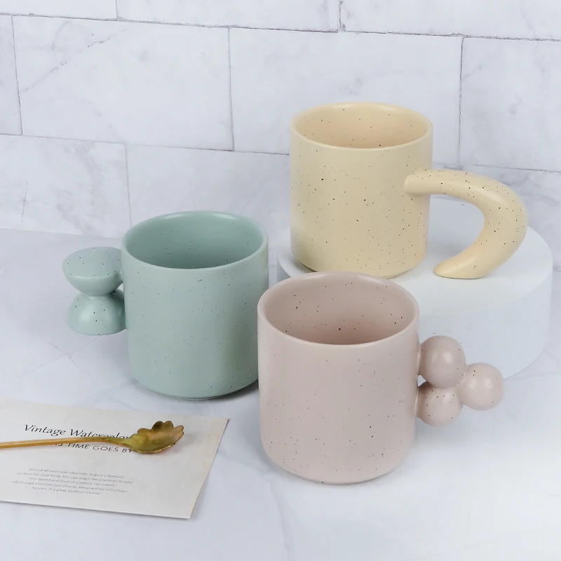 

Nordic Ceramics Mug Creative Handle 300ml Nordic Coffee Cup Water Milk Tea Beer Drink Mug Kitchen Drinkware Teaware