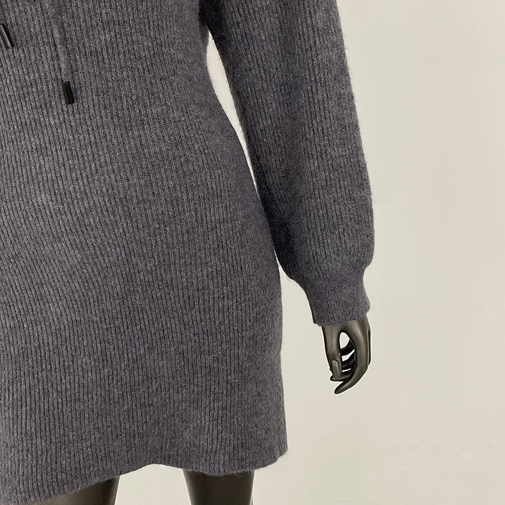 FURYOURSELF 2025 ฤดูใบไม้ร่วงฤดูหนาวยุโรปสไตล์อเมริกันกลางความยาวแฟชั่นHoodedชุดFox Furคอขนสัตว์ถักเสื้อกันหนาว