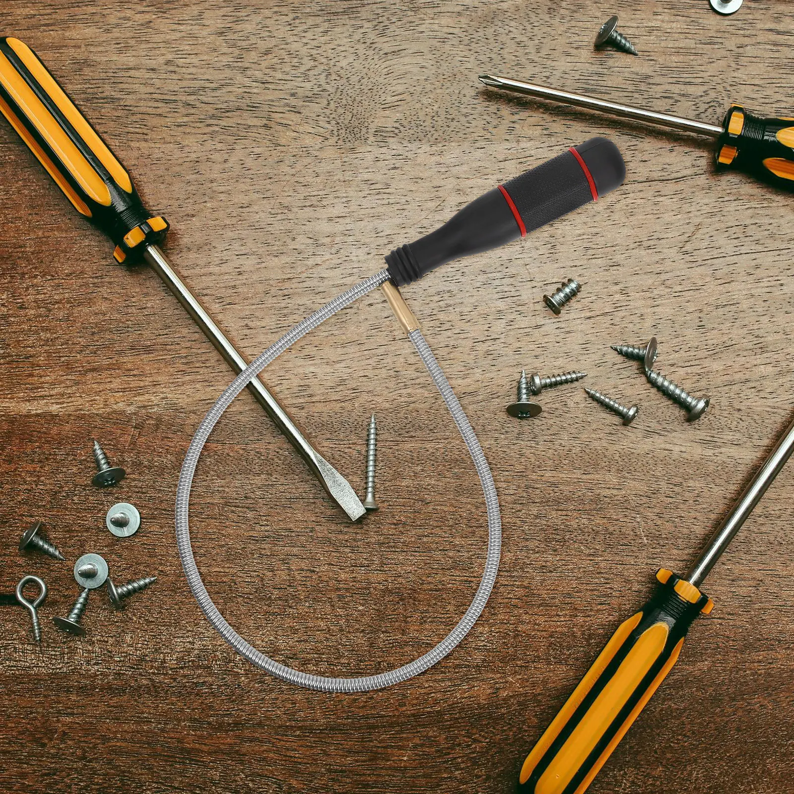 Bendable Magnetic Pickup Tool Flexible Magnet Stick Retrieving Metal Objects in Tight Spaces Mechanics Garage Workshop Home Use