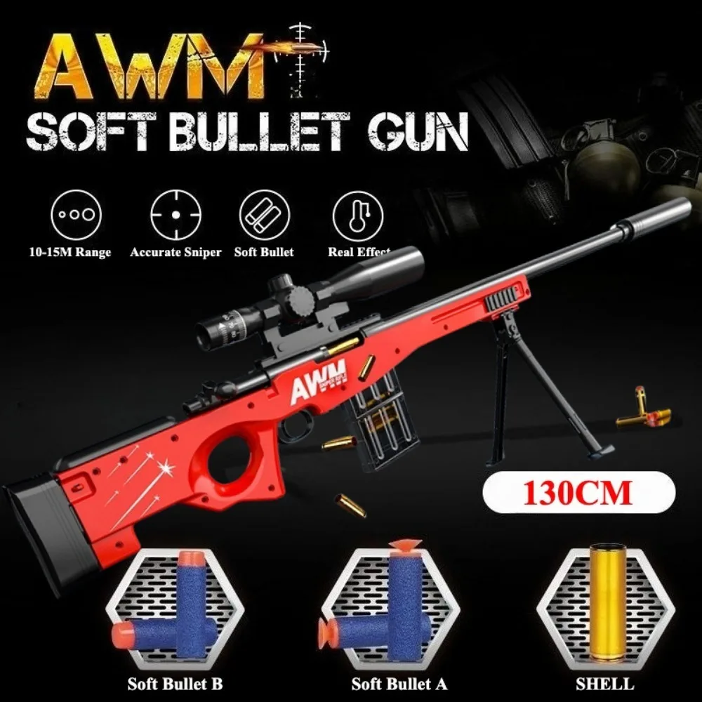 AWM 98k Arma de brinquedo de bala macia, jogos ao ar livre, combate CS, concha manual, modelo de rifle de atirador, presente de Natal para menino adulto