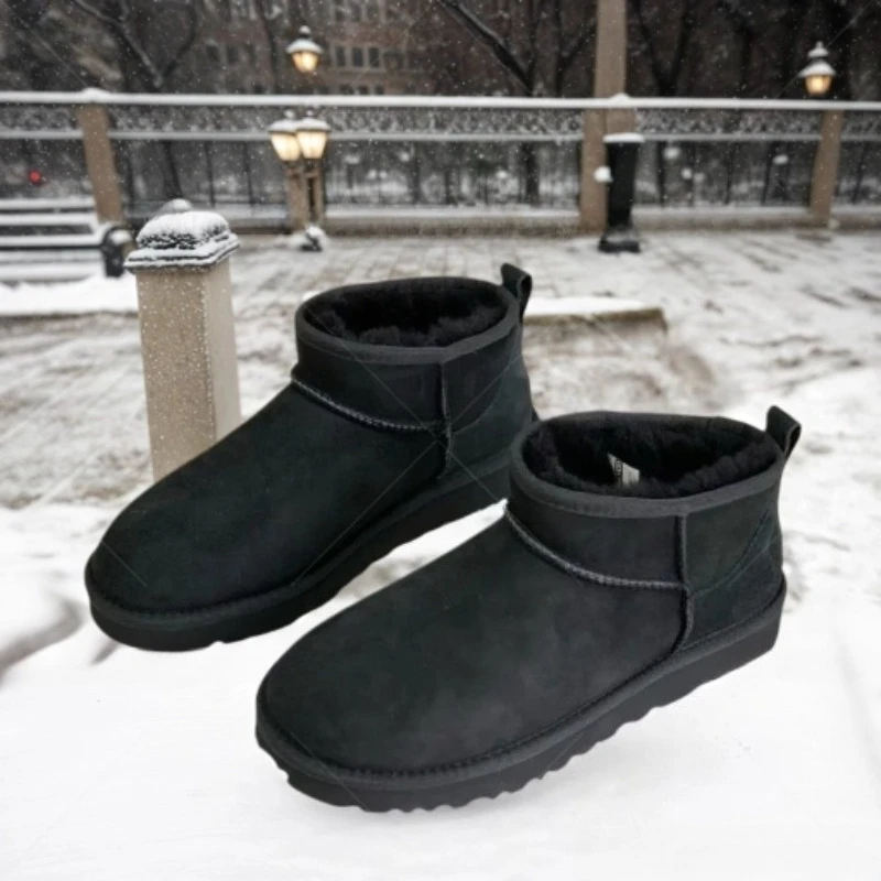 

2026 Winter Real Sheepskin Wool Women Tasman Snow Boots Platform Shoes Warm Tazz Slippers Classic Ultra Mini Man Fur Ankle Boot