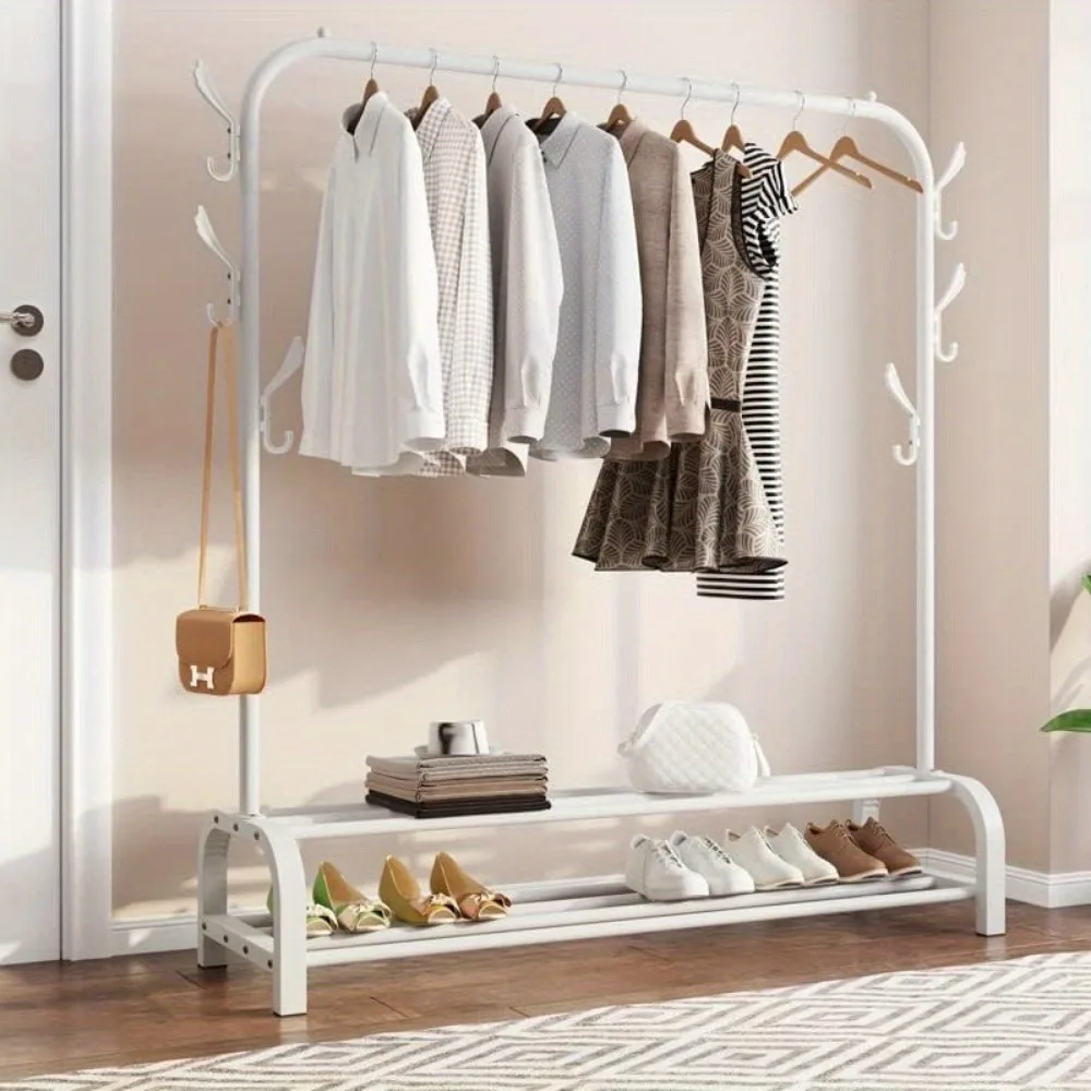 Heavy Duty Double Layer Clothing Display Rack Hanger Storage Rack