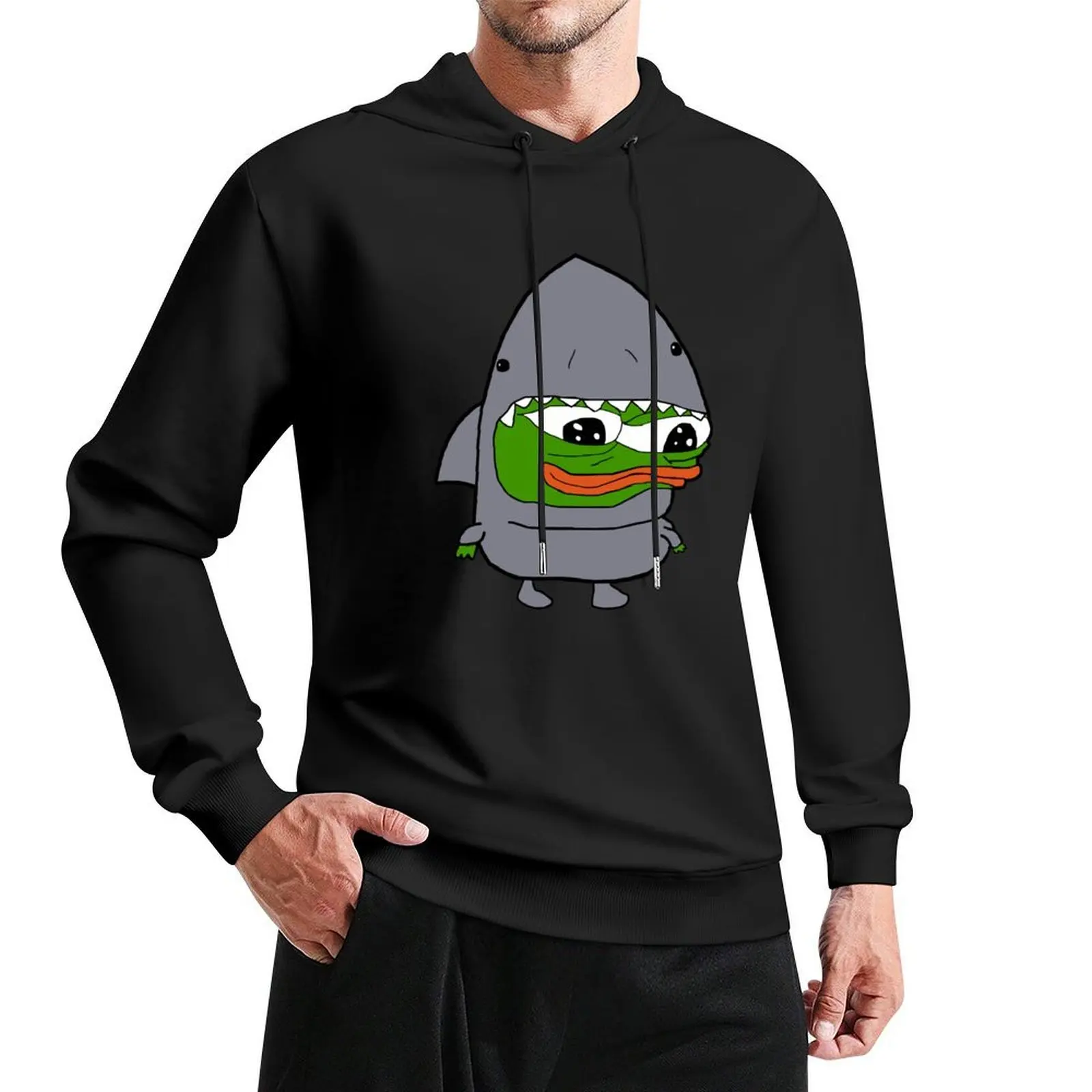 Pepe Cute Shark Apu هوديي ملابس رجالية ملابس للرجال ملابس رجالي قميص بقلنسوة ياباني
