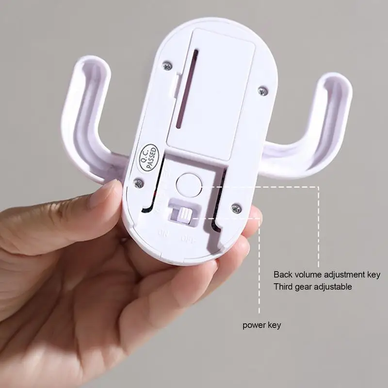 Sensor de movimento interno, reprodutor de voz sem fio, ganchos de cacto, lembrete de segurança doméstica, 3 volumes ajustáveis, gravador de voz, movimento interno