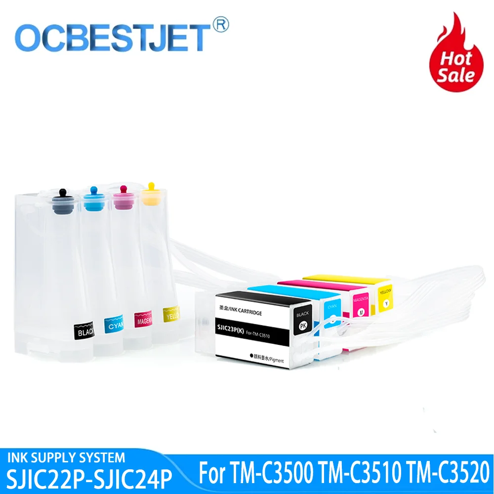 

SJIC22P SJIC23P SJIC24P CISS Continuous Ink Supply System Without Chip For Epson TM-C3500 TM-C3510 TM-C3520 C3500 C3510 C3520