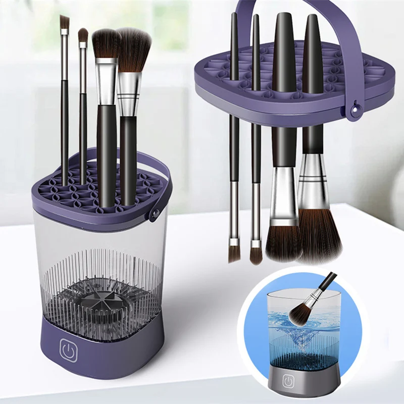 

Automatic Electric Makeup Brush Cleaner Update 3 In 1 Spinner Makeup Brush Holder Women Cleaning Brush Washer Quick Dry Machine