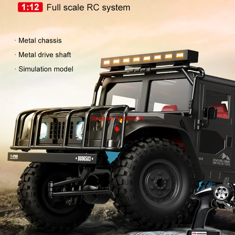 

2.4G 1:12 4WD RC Racing Drift Car Rock Crawler Simulation Buggy Electric Waterproof Remote Control Car Vehical Smart light Toy