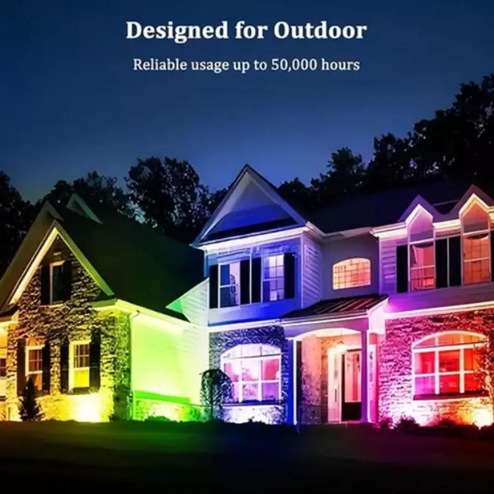 5/10/15/20m RGB fil de cuir coloré chaîne lumineuse intelligente Bluetooth contrôle LED chaîne lampe extérieure pour maison arbre de noël