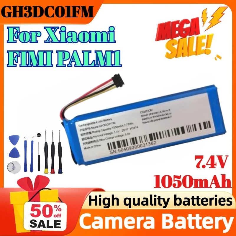 

GH3DC01FM 7.4V 1050mAh Camera Battery For Xiaomi FIMI PALM PALM1 Pocket Cameras Digital Battery +Tools