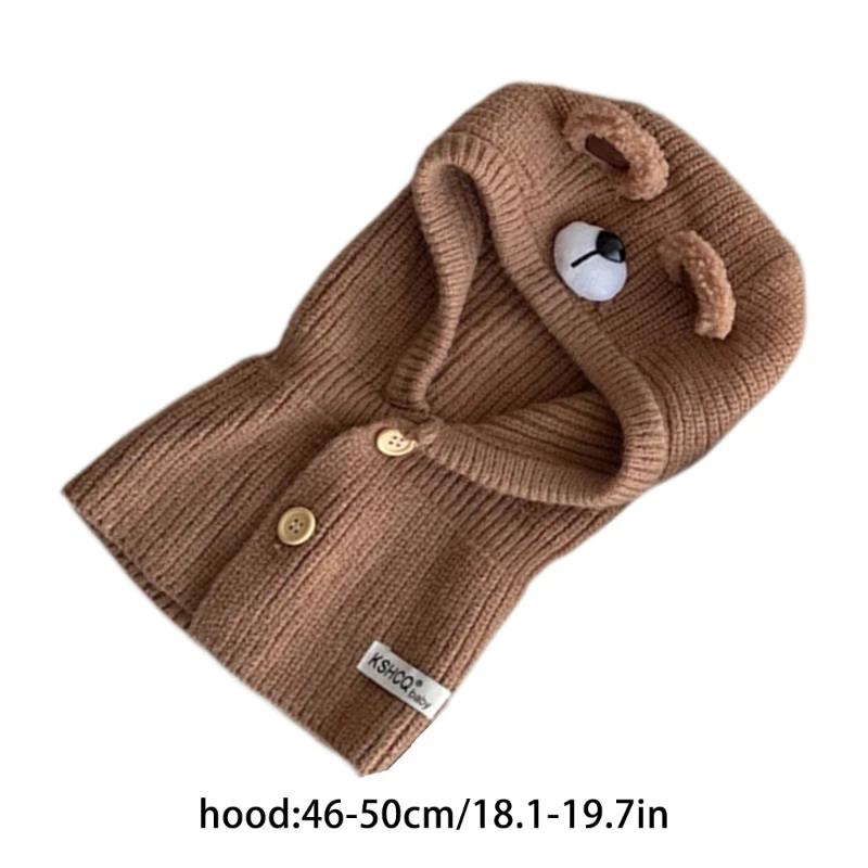 Cappello invernale caldo Protezioni per le orecchie per bambini Sciarpa per cappello Sciarpa morbida per cofano per bambino per