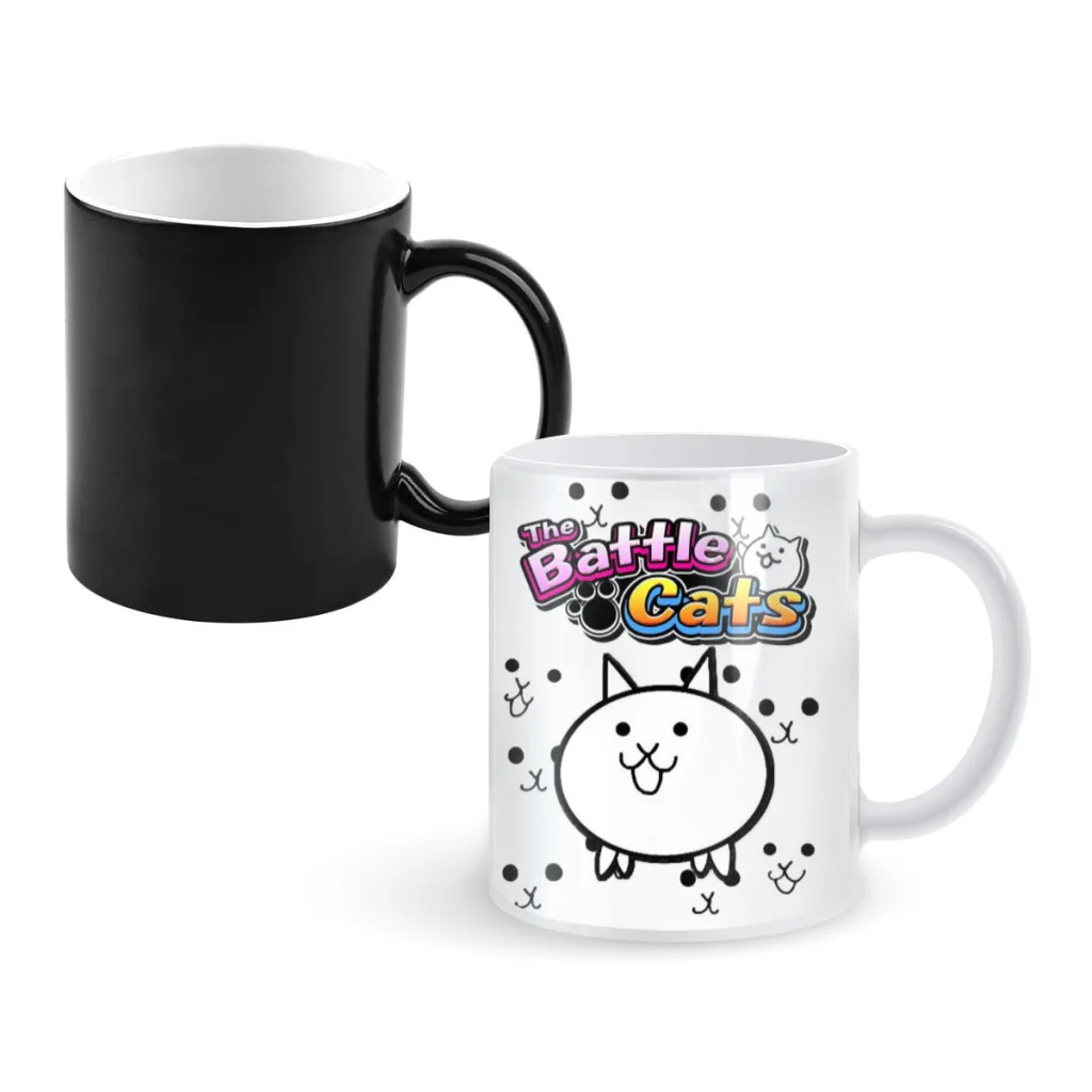 

Hot Game Battle Cats Ceramics Coffee Mug Thermal Color-changing Birthday Gift Back To School Mug