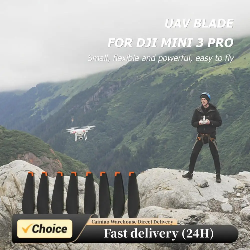 4 أزواج من شفرات دعائم المروحة البديلة لطائرة DJI Mini 3 Pro بدون طيار منخفضة الضوضاء شفرات سريعة الإصدار قطع غيار مراوح الجناح #1