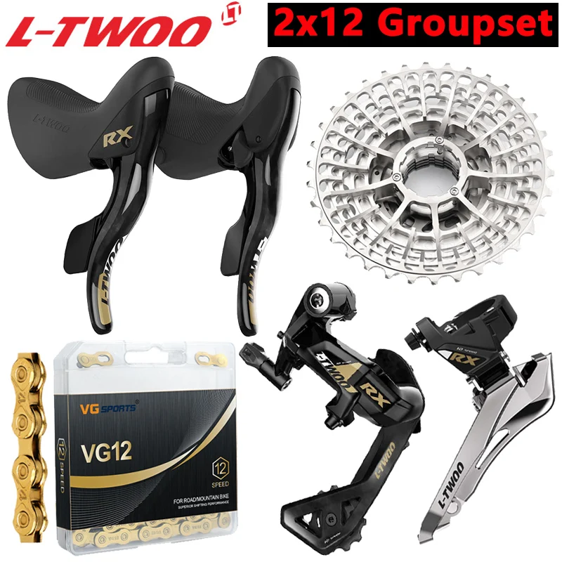 LTWOO 2X12 Speed Road Bike Groupset RX Aluminum alloy Shifter Rear Derailleurs X12 Chain 12V Ultralight Flywheel for 6800 R8000