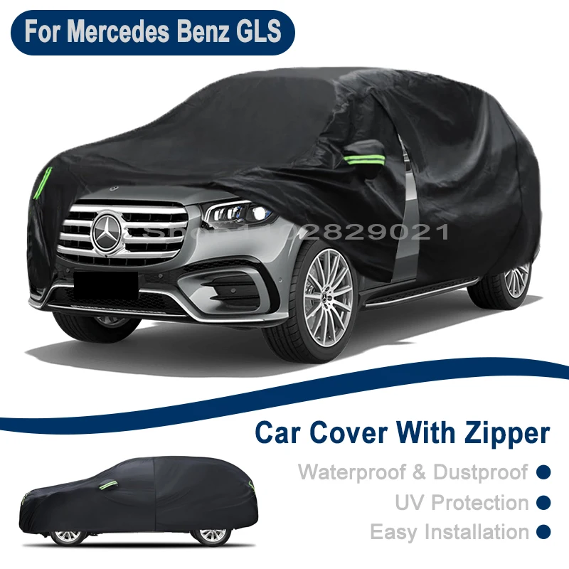 

Outdoor Full Vehicle Cover For Benz GLS X166 X167 580 W167 - Side Zipper Design, Waterproof Dustproof Sun Protection Car Cover