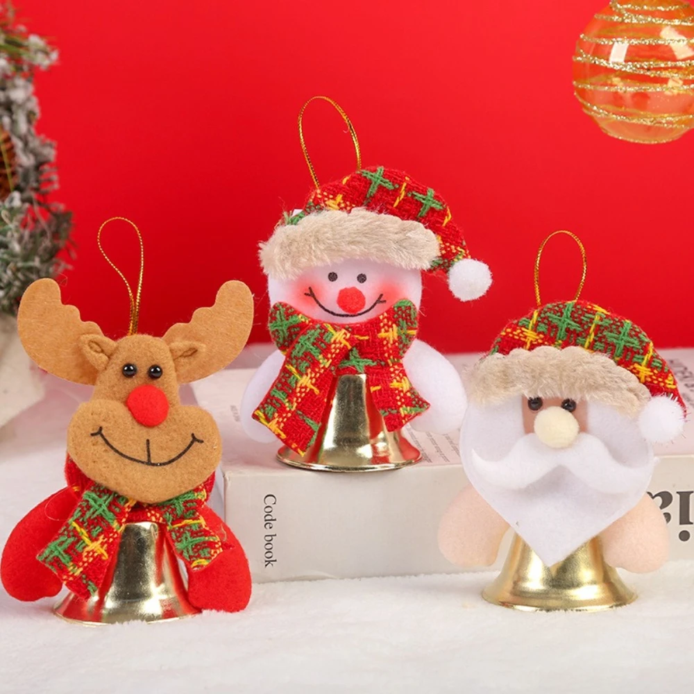 

2pcs Christmas Tree Decorations Plush Hanging Ornaments Snowman Reindeer Bear Kids Room Window Pendants Party New Year Gifts
