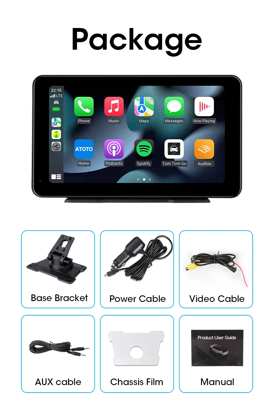 7 zoll Tragbare Auto Radio Drahtlose CarPlay Android Auto WIFI Multimedia Video Player Auto Intelligente System 5G WIFI BT FM AUX – Detail 20