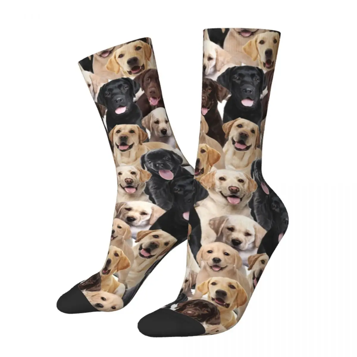 Casual Labrador Cute Dog Basketball Socks Merry Christmas Polyester Crew Socks for Women Men Non-slip