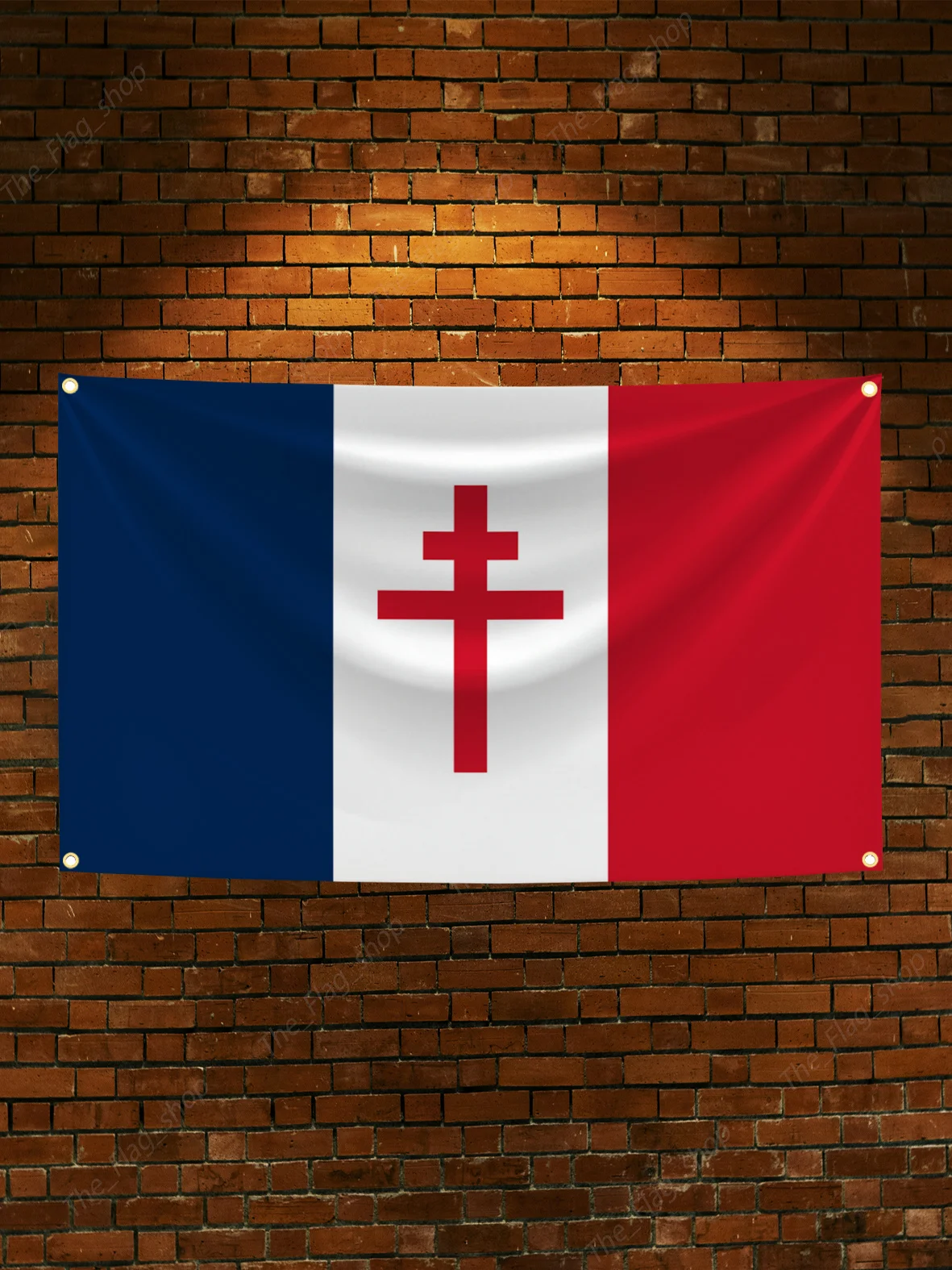 3x5 Ft Free France 1940-1944 Flag Polyester Digital Printing Banner Wall Art Home Outdoor Decoration Tapestry