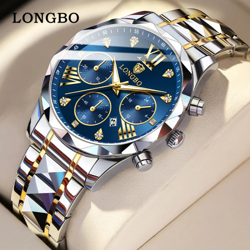 Longbo-reloj de cuarzo luminoso para hombre, pulsera No mecánica, resistente al agua, para negocios, venta al por mayor