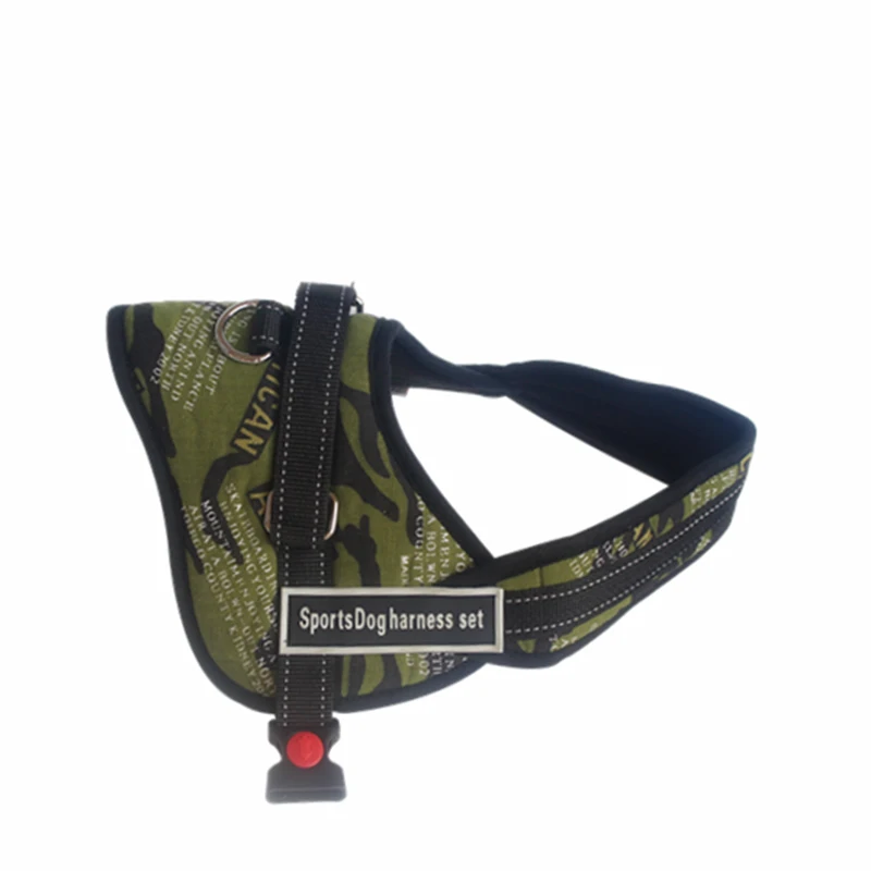 1PCS Dog Harness Adjustable Letter Camouflage Dog Harness Vest With Small Large Dogs Outdoor Walking Training Dog Accessories