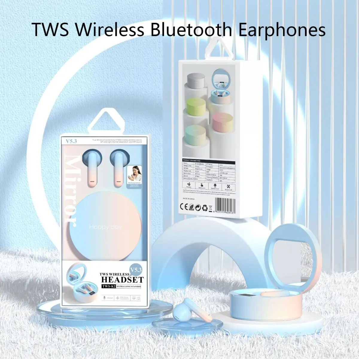 

New Mirror TWS Wireless Bluetooth Earphones With Lightweight And Comfortable Noise Reduction Design And HIFI Sound Quality