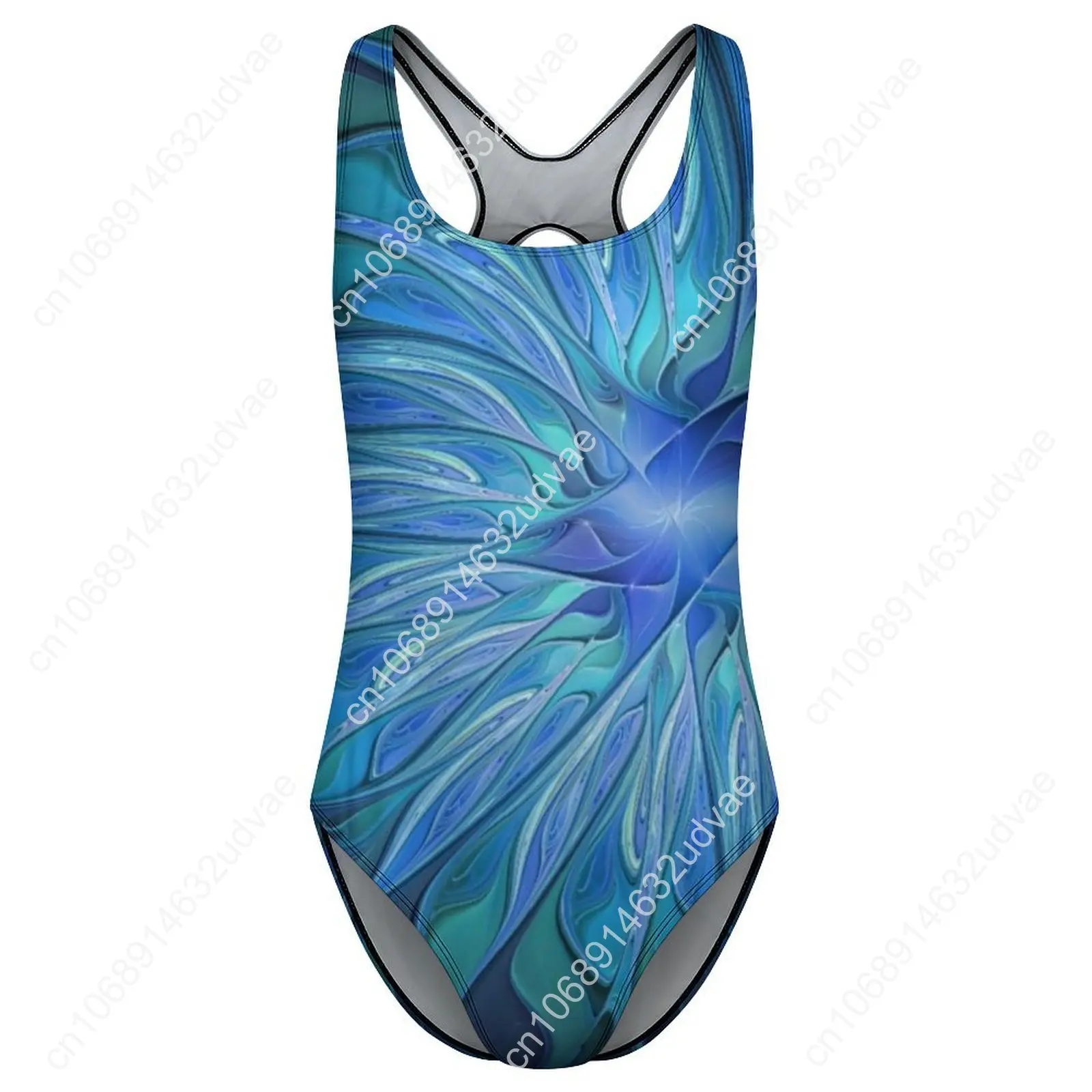 บทคัดย่อดอกไม้ชุดว่ายน้ําดอกไม้แฟนตาซีชุดว่ายน้ํา One Piece Fitness Hollow Out Monokini ผู้หญิง Push Up เซ็กซี่ Beach Wear