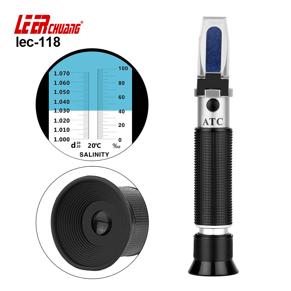 

LEERCHUANG Refractometer Sea Salinity Meter Salinity Refractometer for Seawater and Marine Fishkeeping Aquarium 0~100%