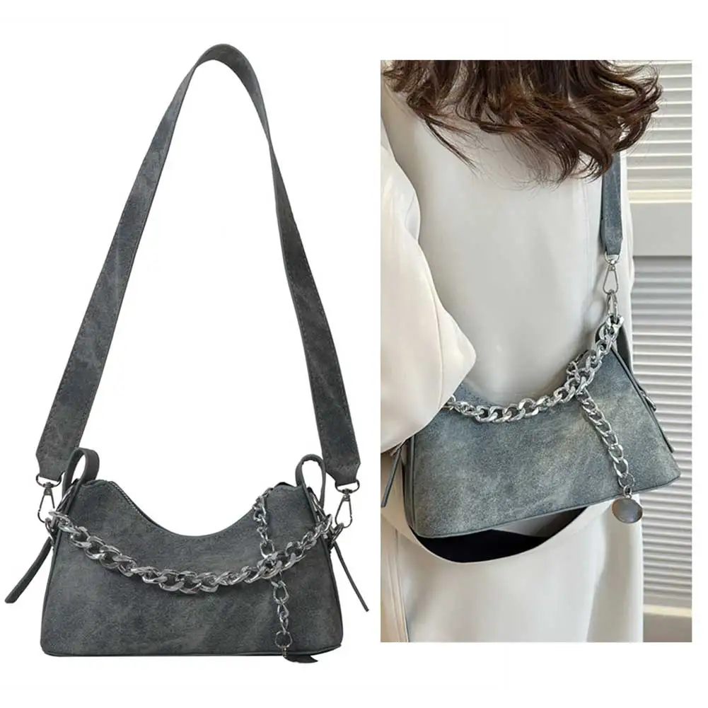 

Women Chain Hobo PU Shoulder Bag Fashion Underarm Bag Crossbody Handbag