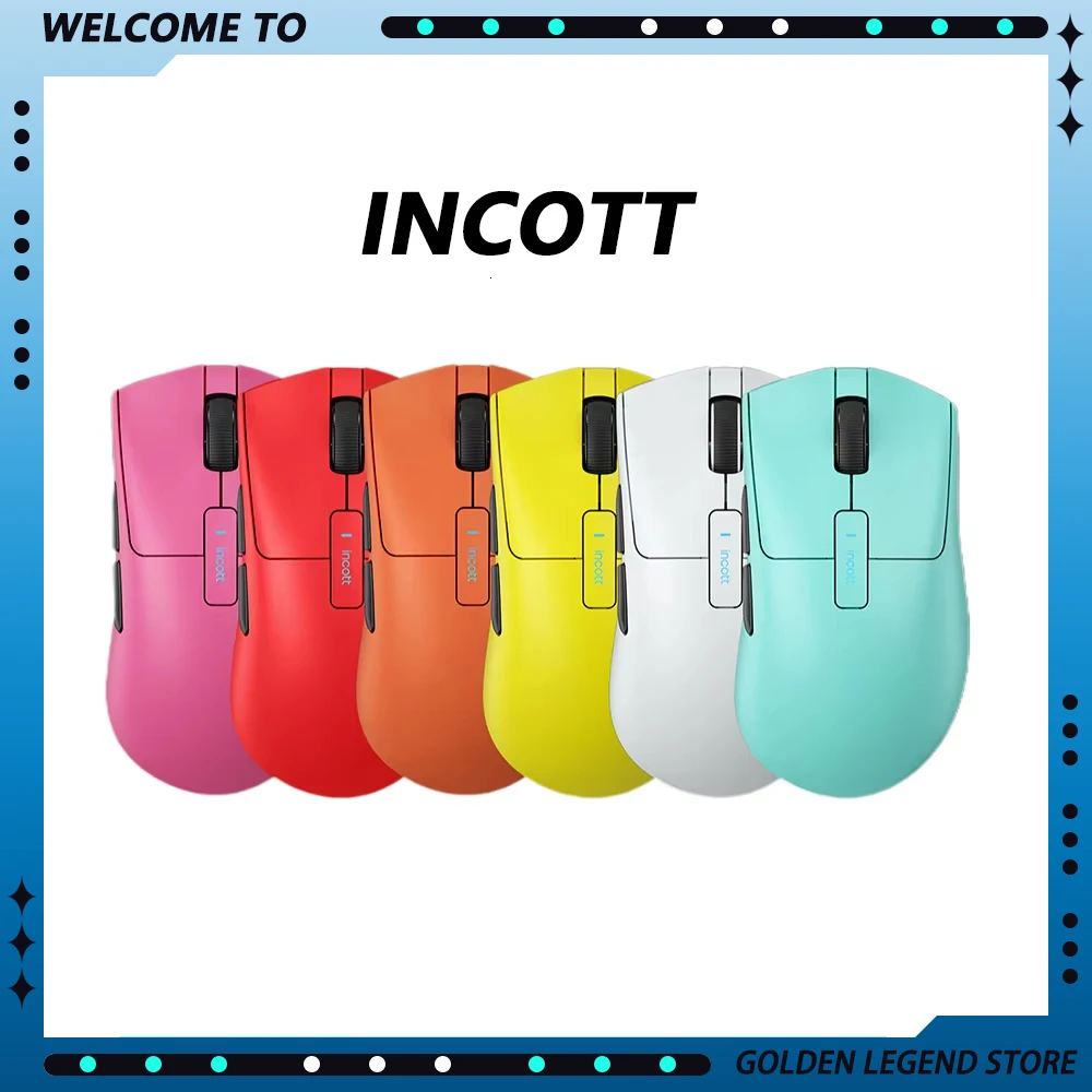 Incott G24Pro Low Delay E-sport Wireless Bluetooth Mouse Dual Mode Paw3395 Sensor Ergonomics Ultralight Gaming Accessories