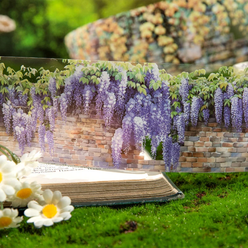 200cm/roll Garden Fence Theme PET Tape Handmade Account Landscape Tape Creative Collage Material DIY Greeting Card Decorative