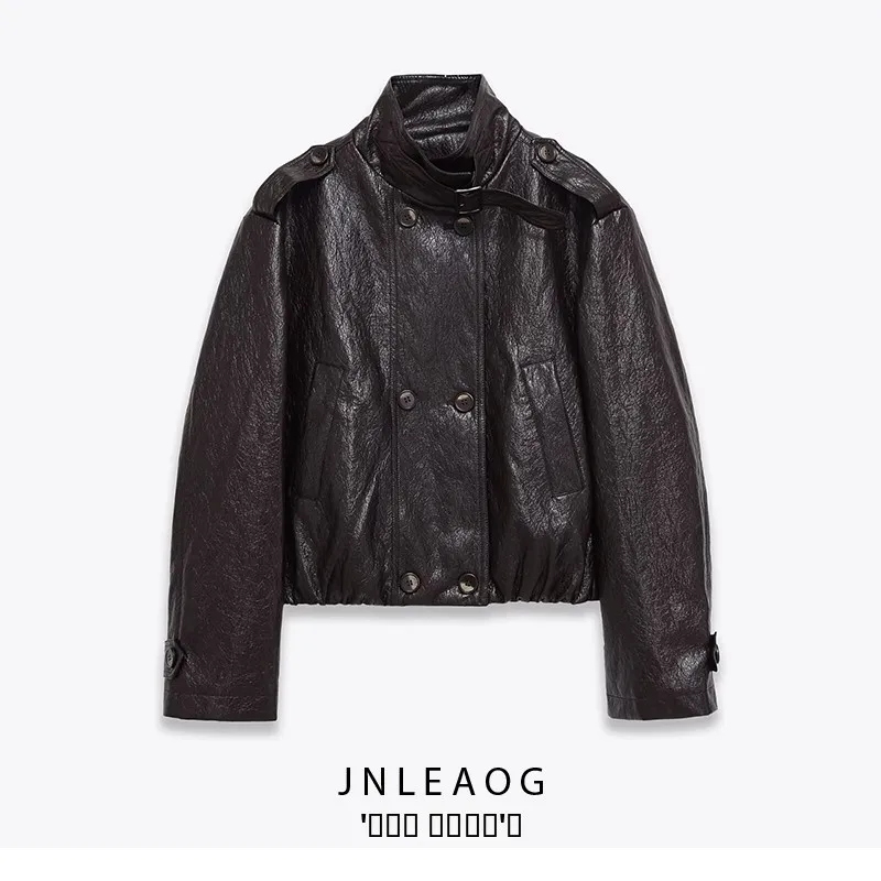 

Faionable PU Biker Jaet Женская ор Верхняя одежда Универсальное длинное женское пальто из полиэстера с застежкой-молнией